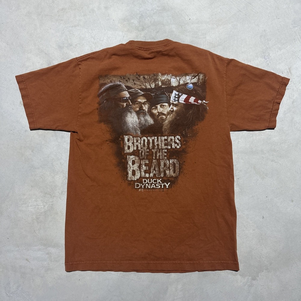Duck Dynasty Brothers of the Beard Orange T Shirt Men's Size Medium Y2K Graphic